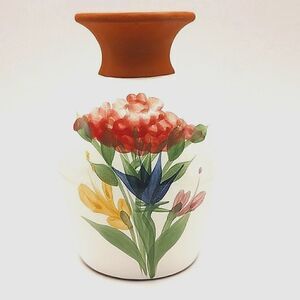 Emerson Creek Pottery Handpainted Floral Bud Vase Vintage